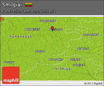 Physical Panoramic Map of Smilgiai
