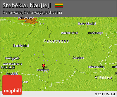 Physical Panoramic Map of Stebėkiai Naujieji