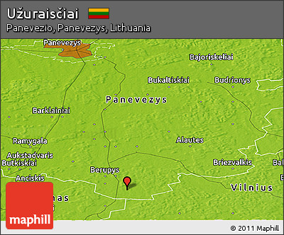 Physical Panoramic Map of Užuraisčiai