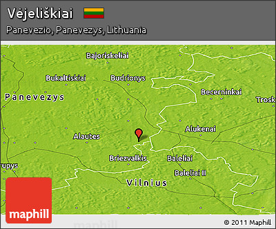 Physical Panoramic Map of Vėjeliškiai