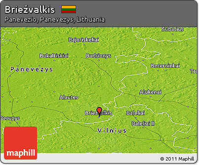 Physical Panoramic Map of Briežvalkis