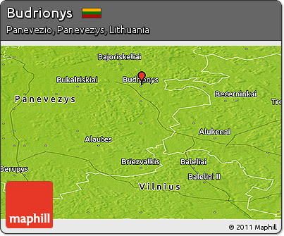 Physical Panoramic Map of Budrionys