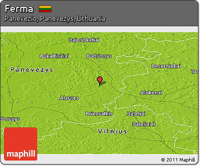 Physical Panoramic Map of Ferma
