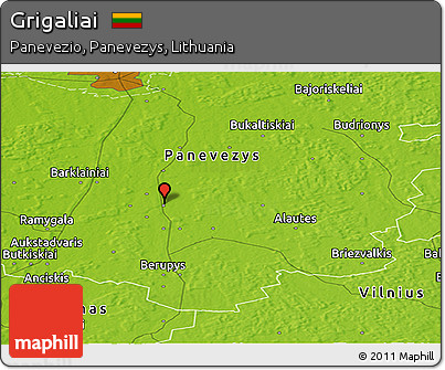 Physical Panoramic Map of Grigaliai