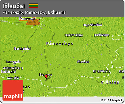 Physical Panoramic Map of Išlaužai