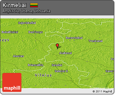 Physical Panoramic Map of Kirmėliai
