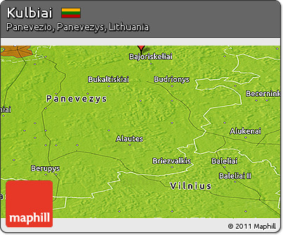 Physical Panoramic Map of Kulbiai
