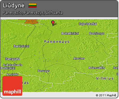 Physical Panoramic Map of Liūdynė