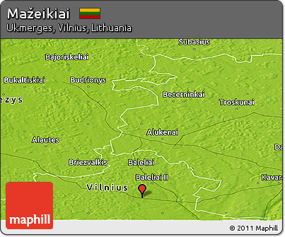 Physical Panoramic Map of Mažeikiai