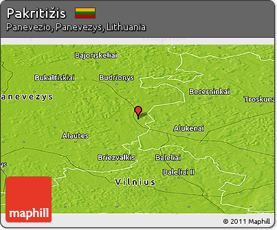 Physical Panoramic Map of Pakritižis
