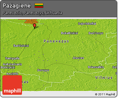 Physical Panoramic Map of Pažagienė