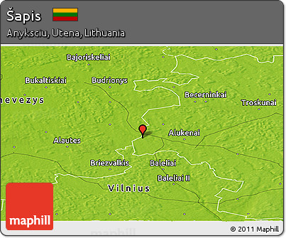 Physical Panoramic Map of Šapis