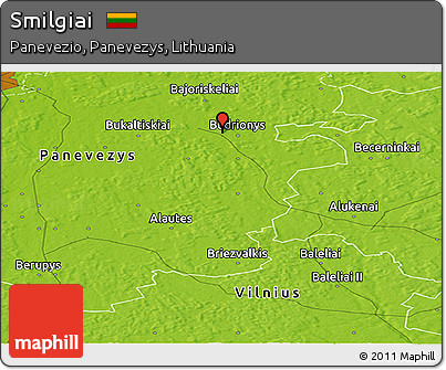 Physical Panoramic Map of Smilgiai