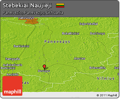 Physical Panoramic Map of Stebėkiai Naujieji