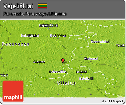 Physical Panoramic Map of Vėjeliškiai