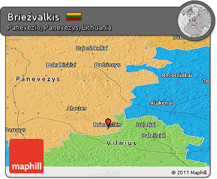 Political Panoramic Map of Briežvalkis