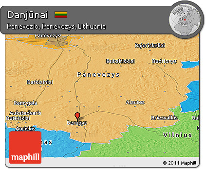Political Panoramic Map of Danjūnai