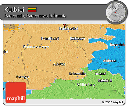 Political Panoramic Map of Kulbiai