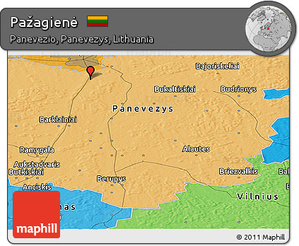 Political Panoramic Map of Pažagienė