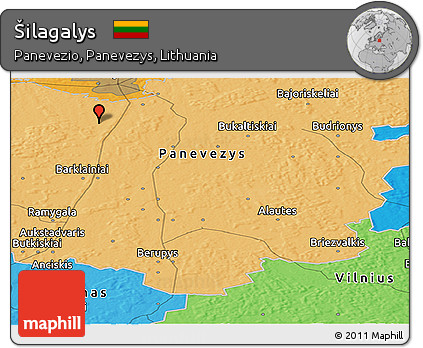 Political Panoramic Map of Šilagalys
