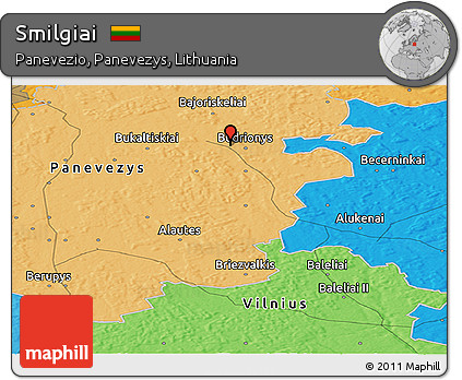 Political Panoramic Map of Smilgiai