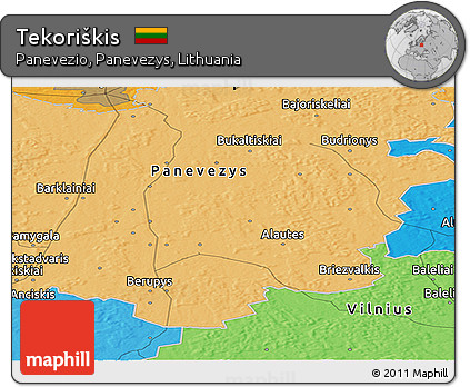 Political Panoramic Map of Tekoriškis