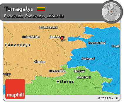 Political Panoramic Map of Tumagalys