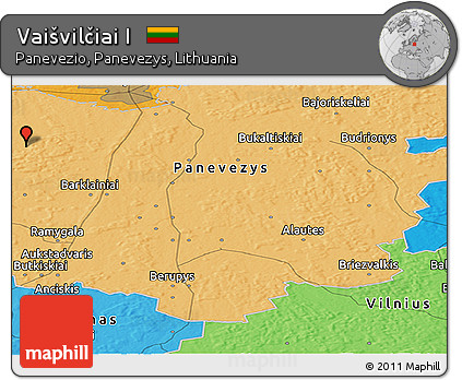 Political Panoramic Map of Vaišvilčiai I