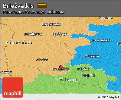 Political Panoramic Map of Briežvalkis