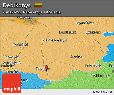 Political Panoramic Map of Debikonys
