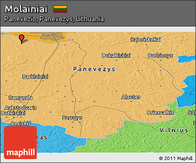 Political Panoramic Map of Molainiai