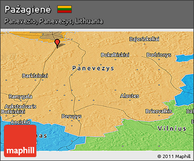 Political Panoramic Map of Pažagienė