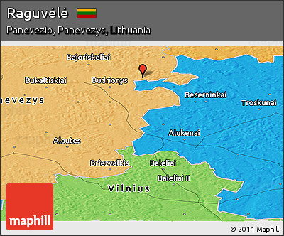 Political Panoramic Map of Raguvėlė