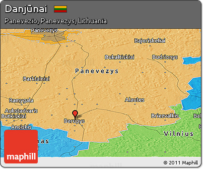 Political Panoramic Map of Danjūnai