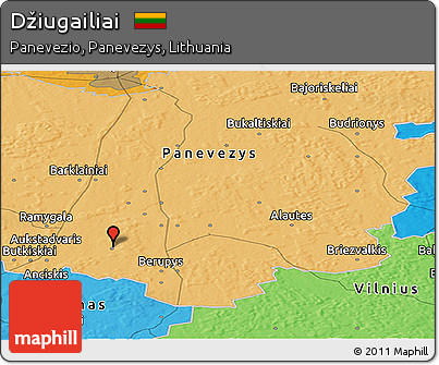 Political Panoramic Map of Džiugailiai