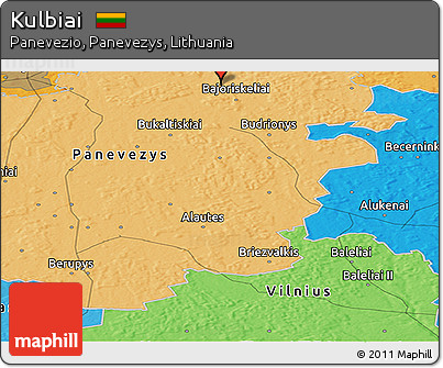 Political Panoramic Map of Kulbiai