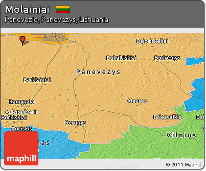 Political Panoramic Map of Molainiai