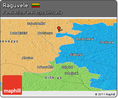 Political Panoramic Map of Raguvėlė