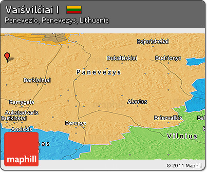 Political Panoramic Map of Vaišvilčiai I