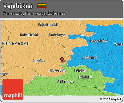 Political Panoramic Map of Vėjeliškiai