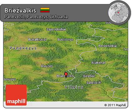 Satellite Panoramic Map of Briežvalkis