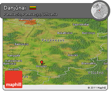 Satellite Panoramic Map of Danjūnai