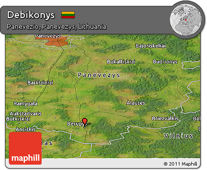 Satellite Panoramic Map of Debikonys