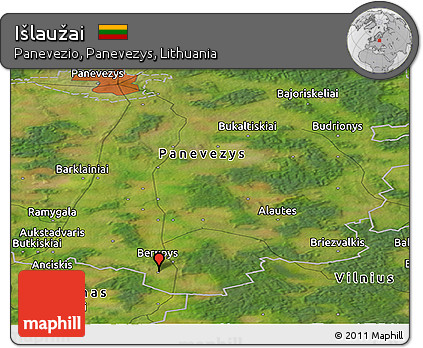 Satellite Panoramic Map of Išlaužai