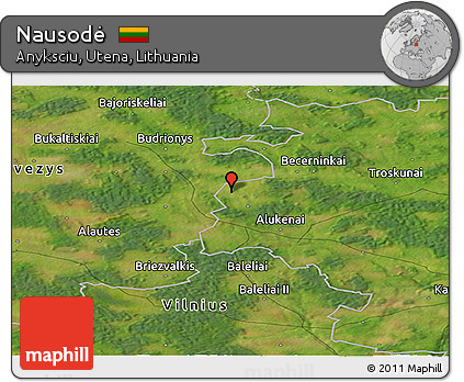 Satellite Panoramic Map of Nausodė