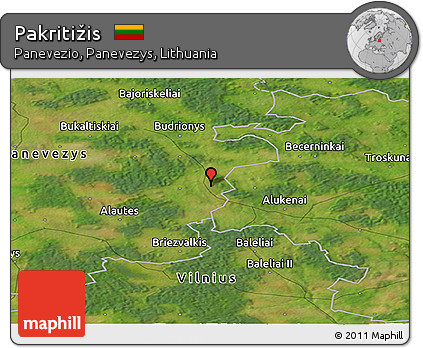 Satellite Panoramic Map of Pakritižis