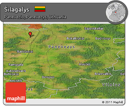 Satellite Panoramic Map of Šilagalys