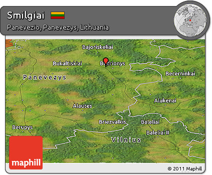 Satellite Panoramic Map of Smilgiai