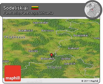 Satellite Panoramic Map of Sodeliškiai