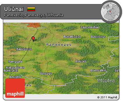 Satellite Panoramic Map of Uliūnai